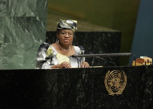 Foreign Minister Ngozi Okonjo-Iweala of Nigeria Addresses the UN General Assembly. Credit: UN Photo/Devra Berkowitz