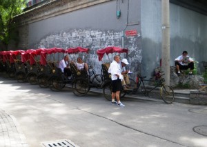 The tourists are gone and the rickshaws idle.